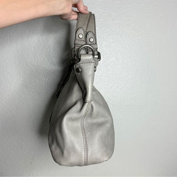 Fossil elephant gray supple leather top handle satchel bag long live vintage bag - Picture 4 of 13